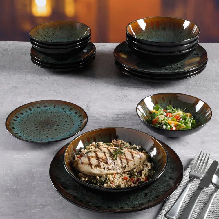 Gibson Elite Kyoto 16 Piece Dinnerware Set, Service for 4