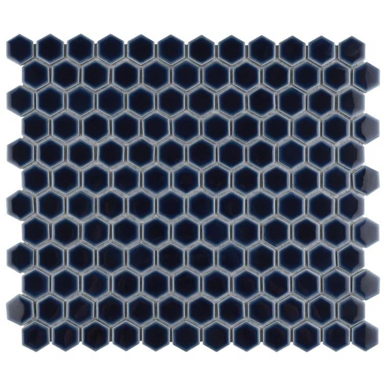 Hudson 1" Hex 11-7/8 " x 13-1/4 " Porcelain Mosaic Floor and Wall Tile