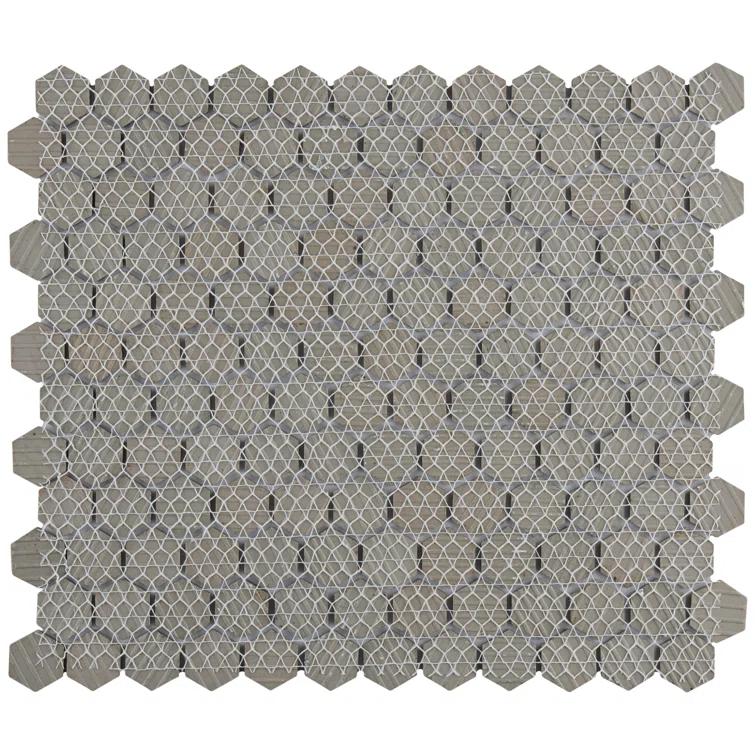 Hudson 1" Hex 11-7/8 " x 13-1/4 " Porcelain Mosaic Floor and Wall Tile