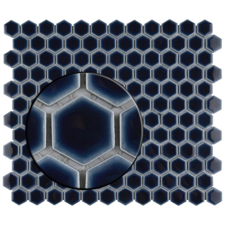 Hudson 1" Hex 11-7/8 " x 13-1/4 " Porcelain Mosaic Floor and Wall Tile