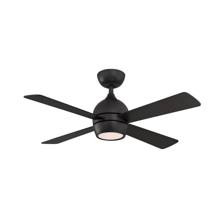 Indi Ceiling Fan + Light - Matte Black / 44"