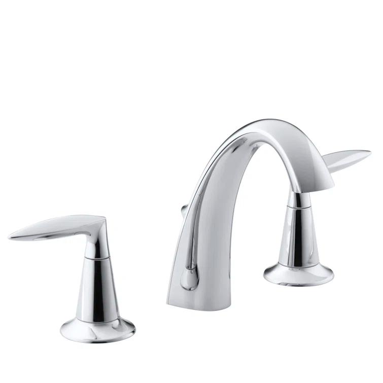 Kohler Alteo Widespread Bathroom Faucet with Pop-Up Drain Assembly, 3-Hole 2-Handle Bathroom Sink Faucet, 1.2 gpm