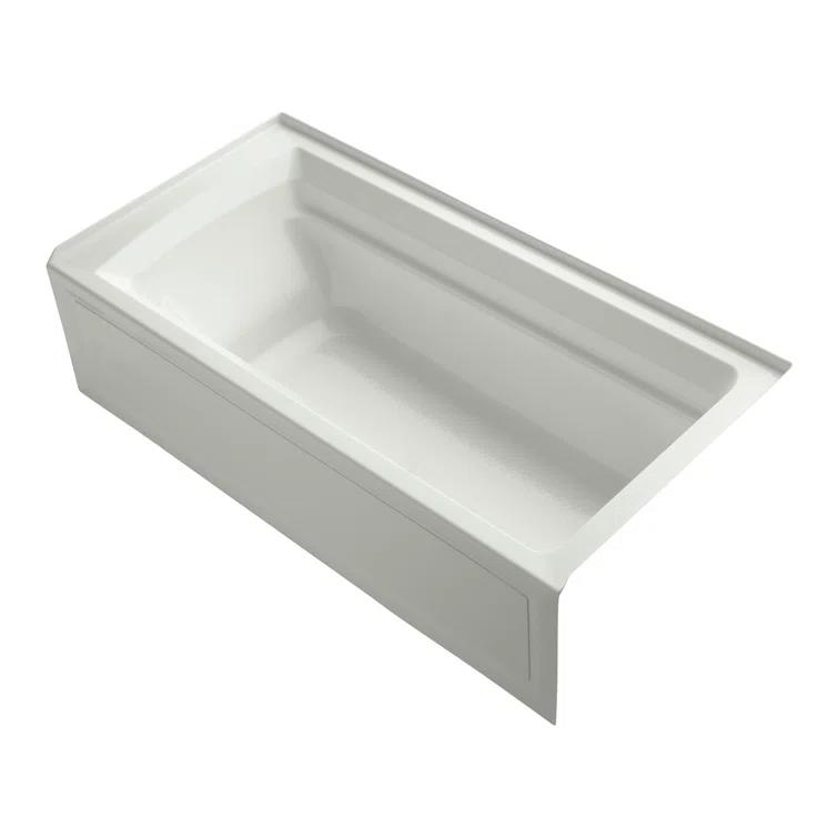72" x 36" Acrylic Alcove Soaking Bathtub with Comfort Depth