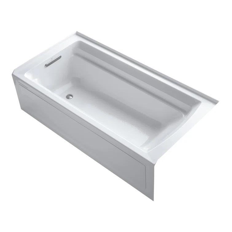 72" x 36" Acrylic Alcove Soaking Bathtub with Comfort Depth