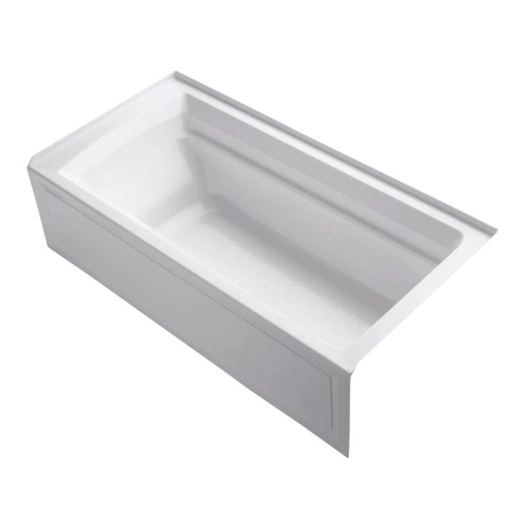 72" x 36" Acrylic Alcove Soaking Bathtub with Comfort Depth