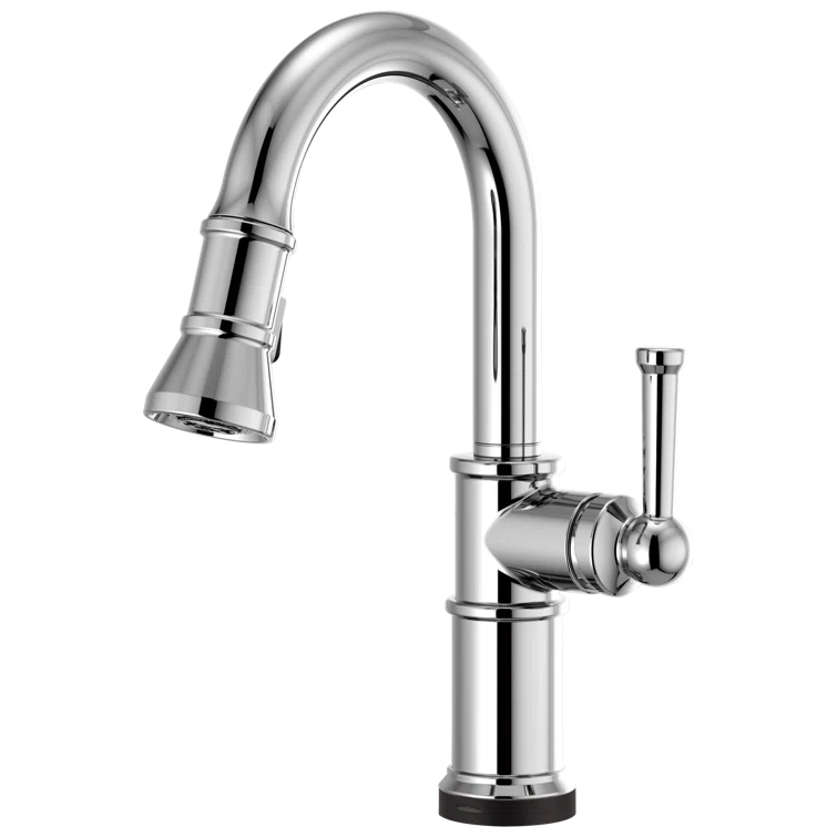 Chrome Brass Deck Mounted Bar Faucet with Pull-out Spray