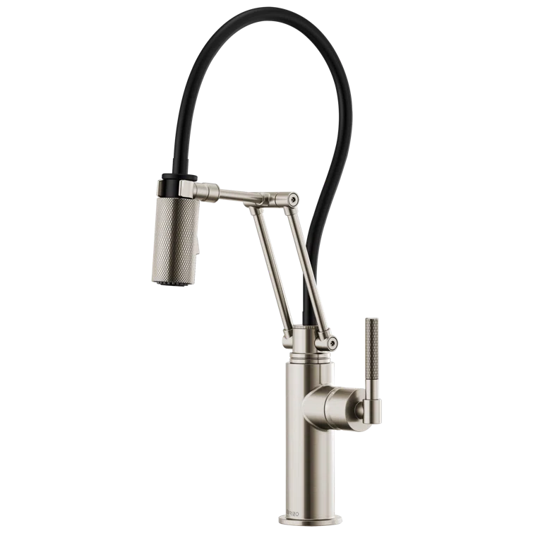 Sleek Stainless Steel 21.5" Modern Kitchen Faucet with 360 Swivel