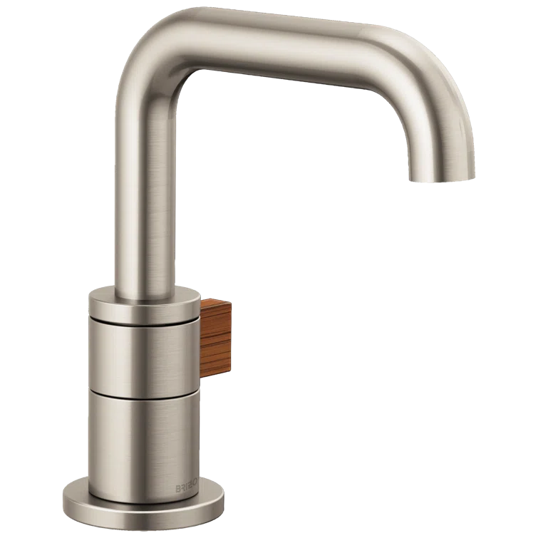Luxe Nickel Modern Single Hole Lavatory Faucet with Brass