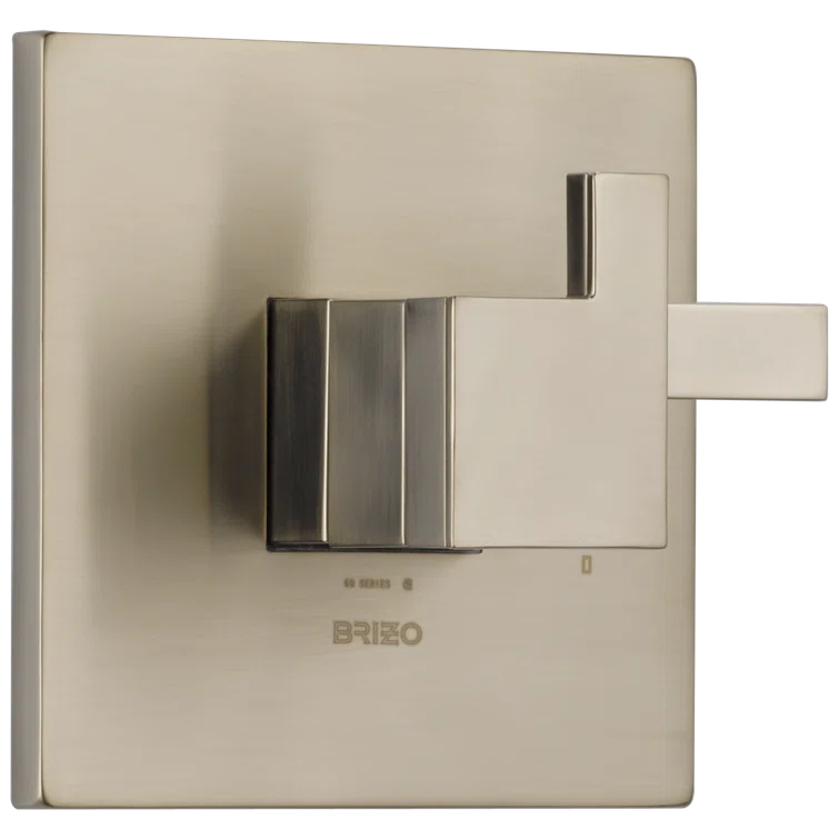 Brushed Nickel Modern Wall-Mounted Thermostatic Shower Valve Trim