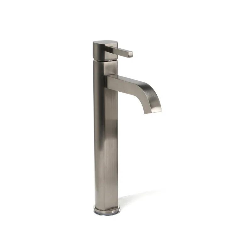 Kraus FVS-1007-PU-10SN Kraus Ramus Vessel Mixer Single-Handle Bathroom Faucet with Matching Pop-Up Drain