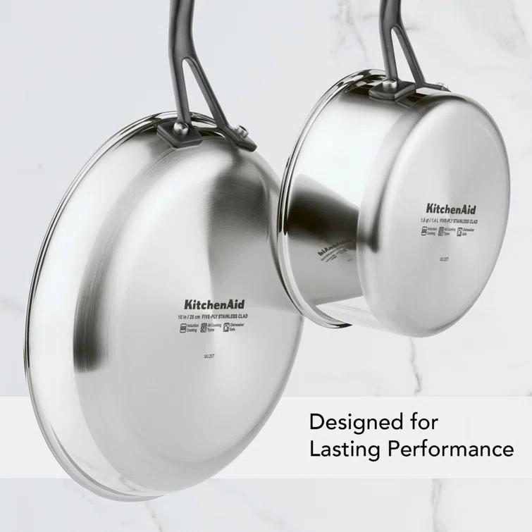 KitchenAid ® 10-Piece 5-Ply Clad Stainless Steel Cookware Set