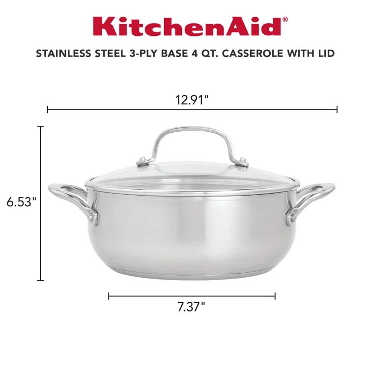KitchenAid ® Stainless Steel 4-Qt. Covered Casserole