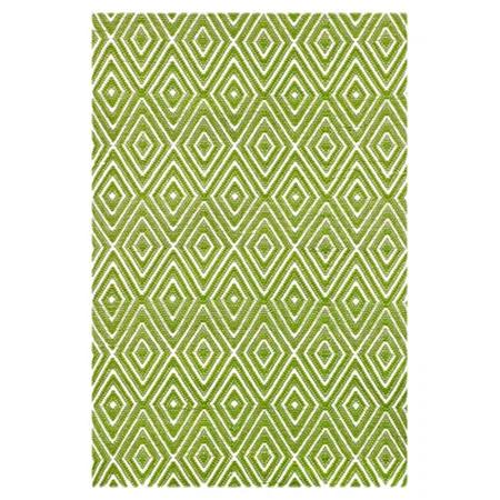 Diamond Sprout/White Handwoven Indoor/Outdoor Rug