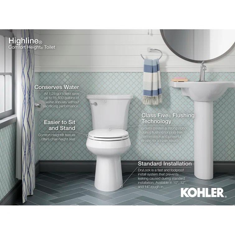 Highline Two-Piece Elongated 1.6 GPF Toilet with Pressure Lite Flush and Left-Hand Trip Lever