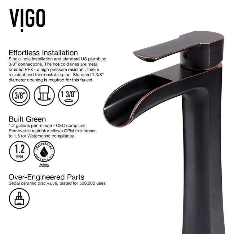 Niko 11" H Single Handle Vessel Sink Bathroom Faucetwith Pop-up Drain
