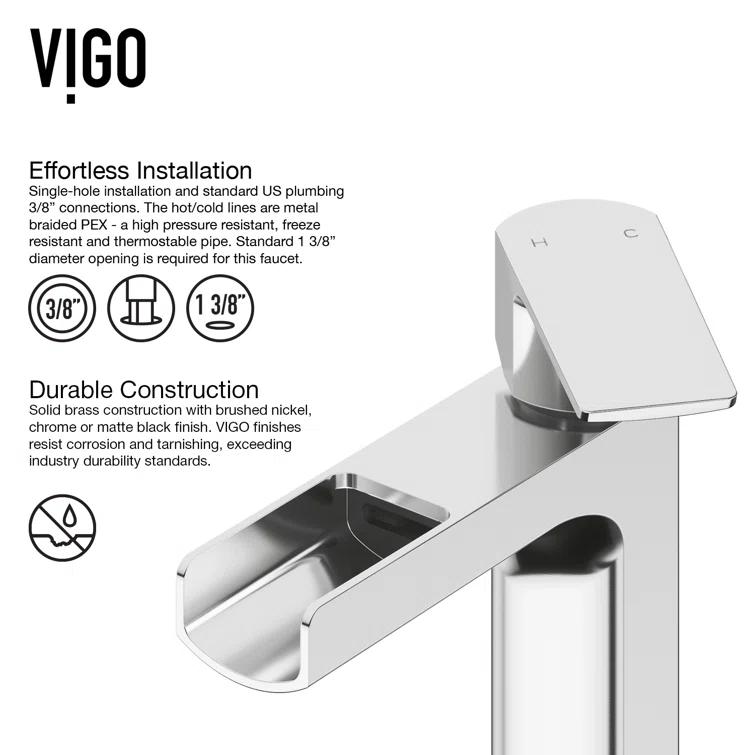 Amada Single Handle Vessel Sink Bathroom Faucet