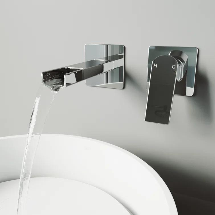 Atticus 5" H Single Handle WaterSense Wall Mount Bathroom Faucet