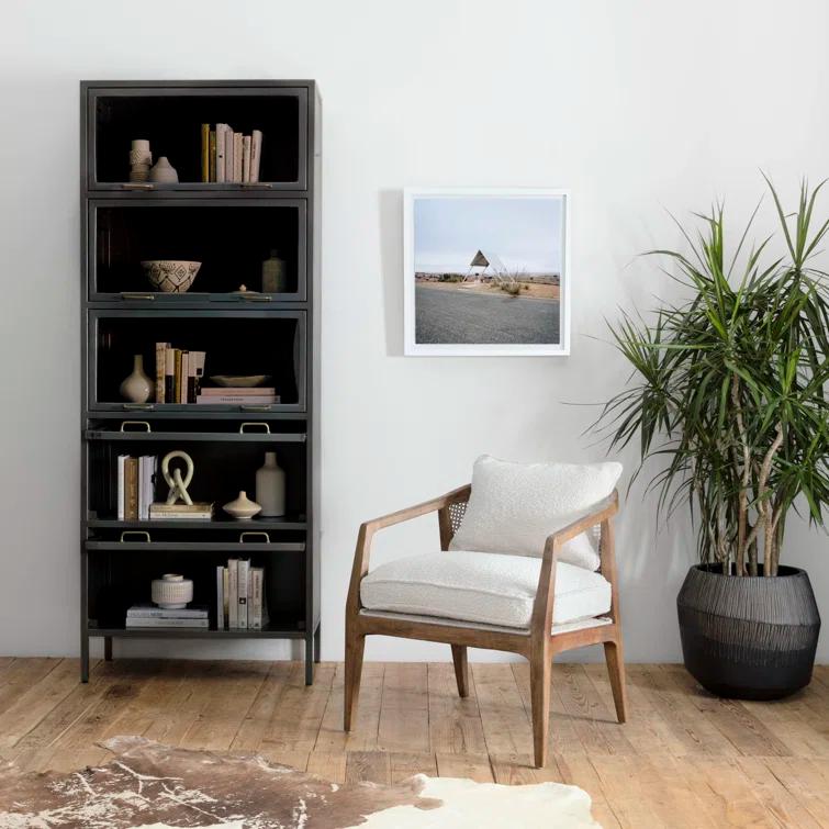 Iron & Glass Tall Barrister Cabinet (32")