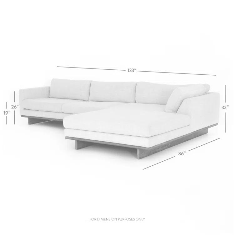 Everly Contemporary Cobblestone Cream 2-Piece Chaise Sectional