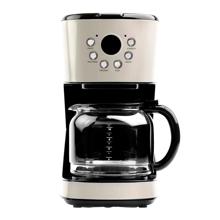 HADEN Putty Beige Programmable Drip Coffee Maker