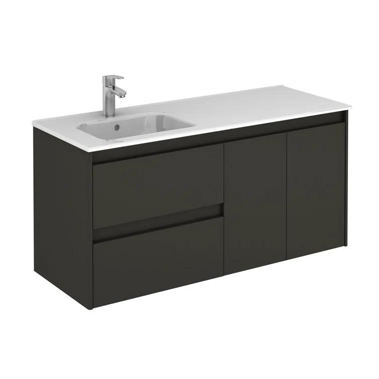 WS Bath Collections Ambra 47.5'' Single Bathroom Vanity with Porcelain Top