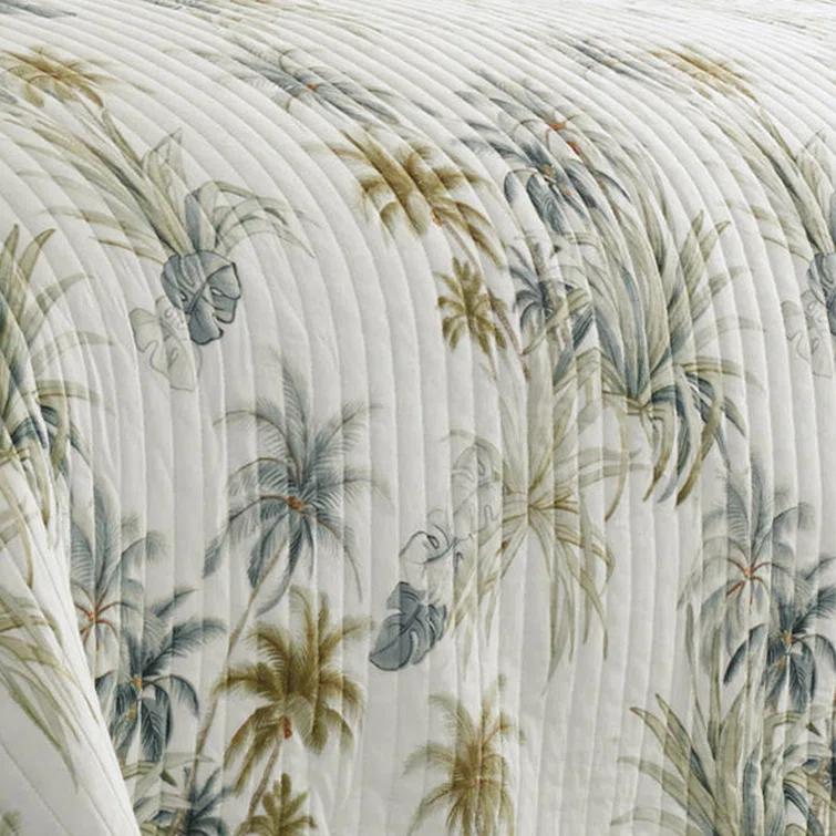 Tommy Bahama Home Tommy Bahama Serenity Palms Aqua Cotton Reversible Quilt