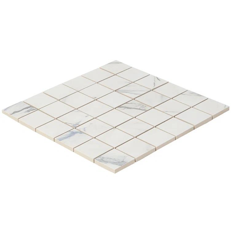 Calacatta Indigo 2" x 2" Porcelain Grid Mosaic Wall & Floor Tile