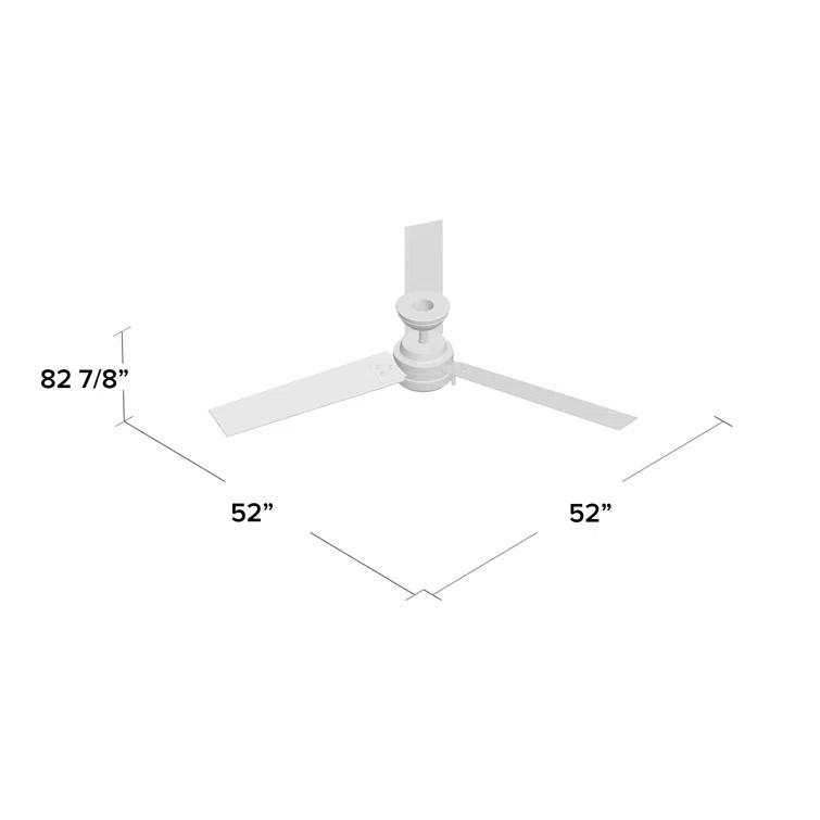 52" Cassius 3 - Blade Outdoor Standard Ceiling Fan with Pull Chain