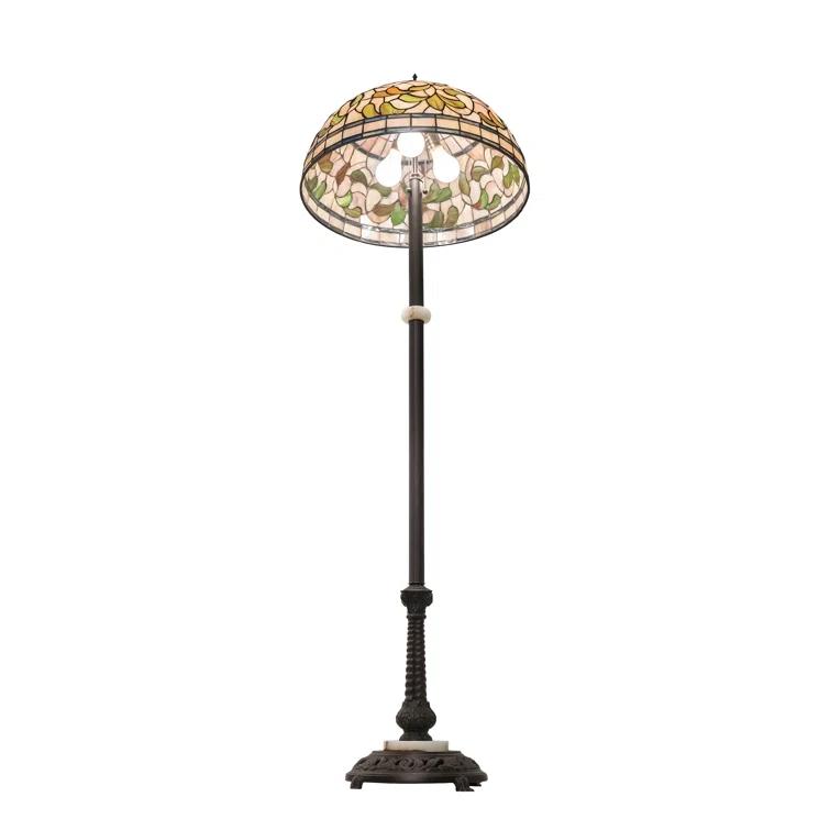 229125 Meyda 62" Wide Tiffany Turning Leaf Floor Lamp