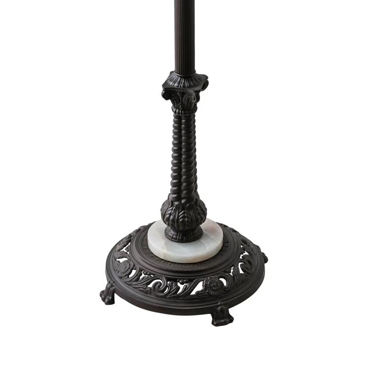 229125 Meyda 62" Wide Tiffany Turning Leaf Floor Lamp