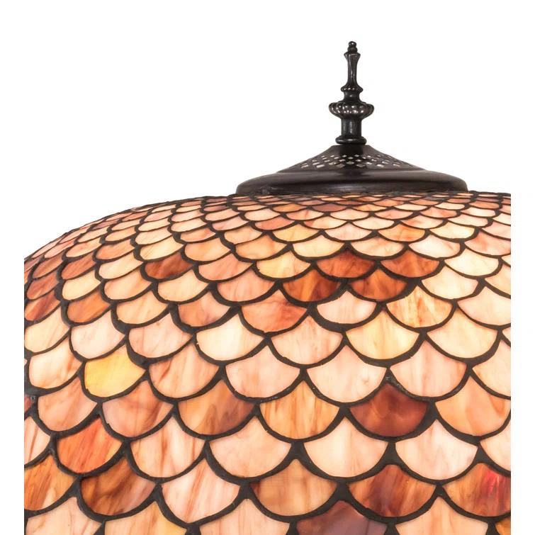 Meyda Tiffany 230384 Fishscale 3 Light 62" Tall Buffet Floor Lamp - MultiColor