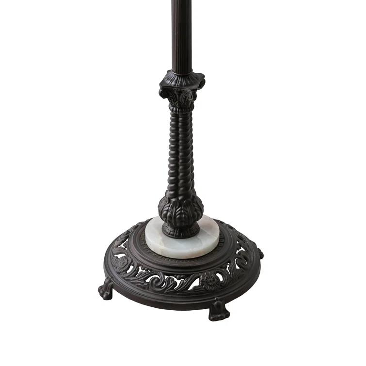 Meyda Tiffany 230384 Fishscale 3 Light 62" Tall Buffet Floor Lamp - MultiColor