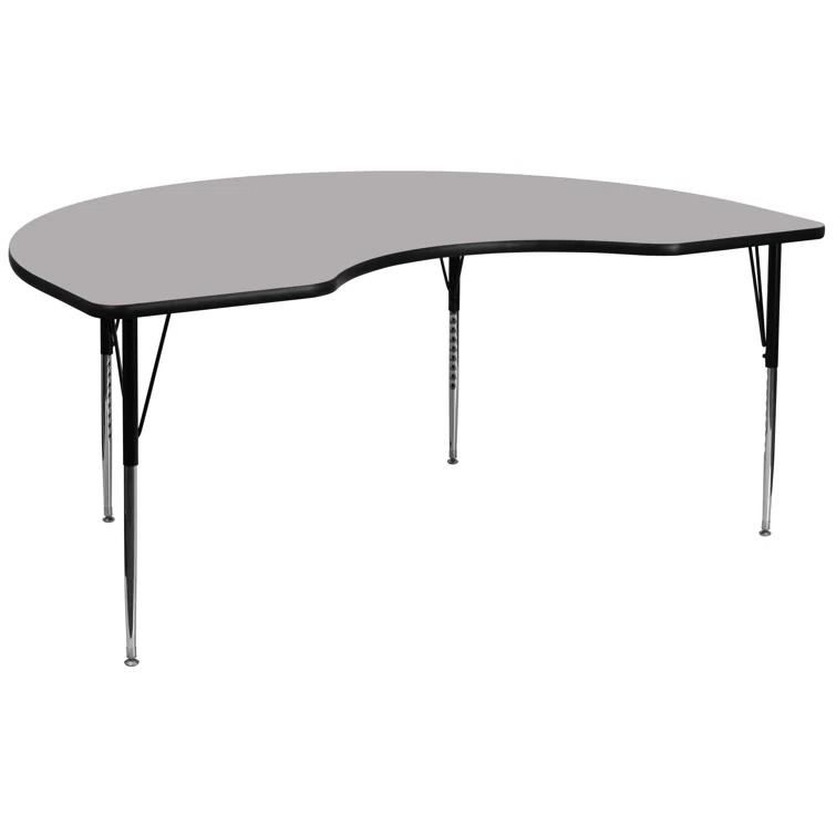 Flash Furniture Kidney Thermal Activity Table - Height Adjustable Short Legs