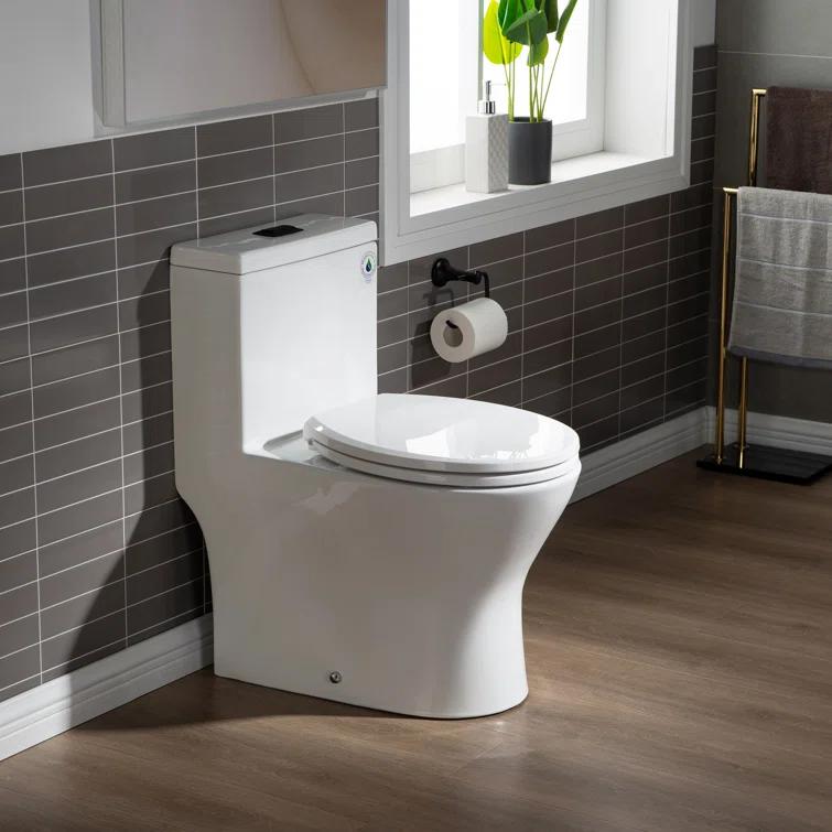 1.28 GPF Elongated Comfort ADA Height One Piece Dual-Flush Toilet with Soft-Closing Seat,MAP Flushing 1000G