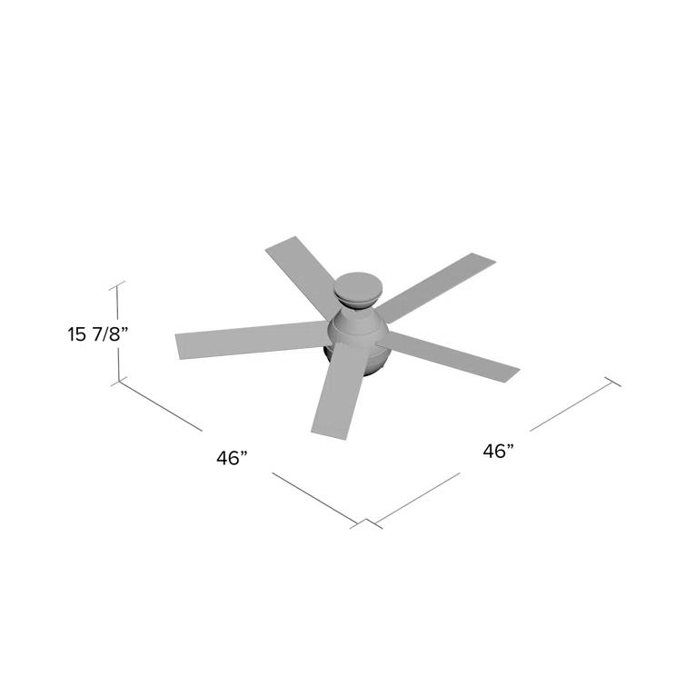 46" Anslee Standard Ceiling Fan with Pull Chain and Light Kit Included