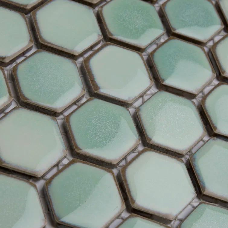 Hudson 1" Hex 11-7/8 " x 13-1/4 " Porcelain Mosaic Floor and Wall Tile