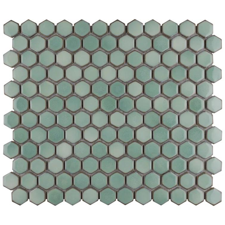 Hudson 1" Hex 11-7/8 " x 13-1/4 " Porcelain Mosaic Floor and Wall Tile