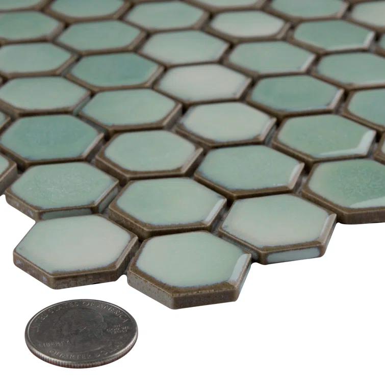 Hudson 1" Hex 11-7/8 " x 13-1/4 " Porcelain Mosaic Floor and Wall Tile