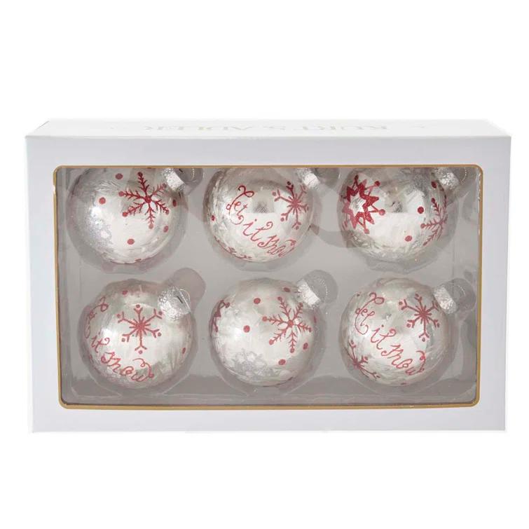 Kurt Adler Glass Christmas Ball Ornament (Set of 6)