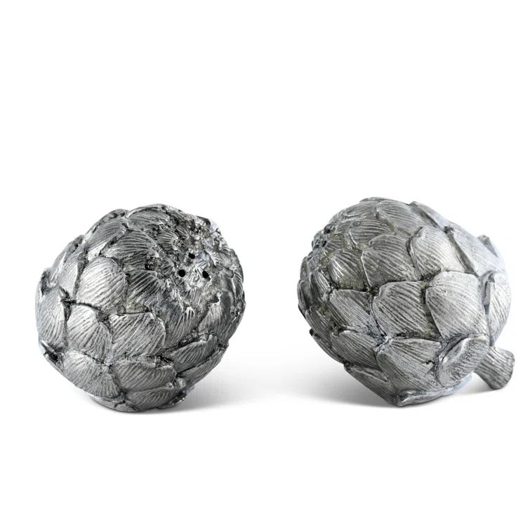 Vagabond House Farmer's Market Pewter Artichoke Salt and Pepper Shaker Set
