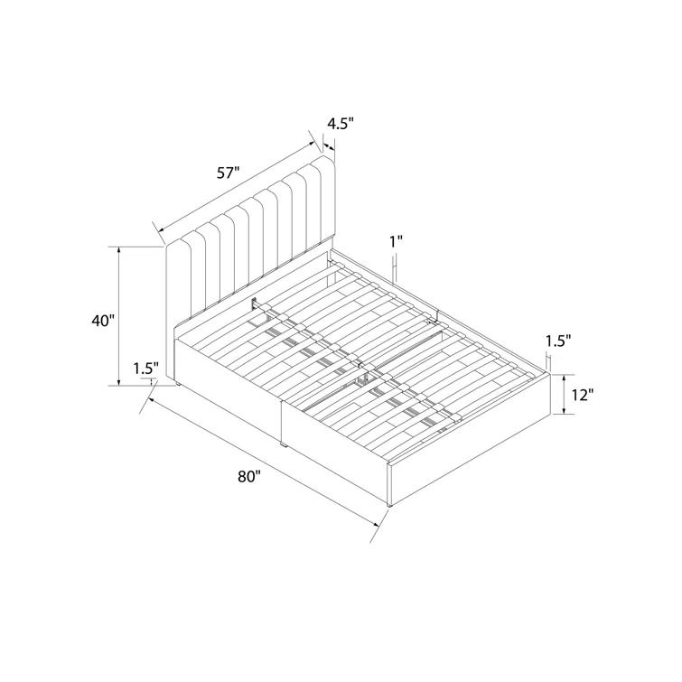 Brittany Upholstered Unfinished Platform Storage Bed