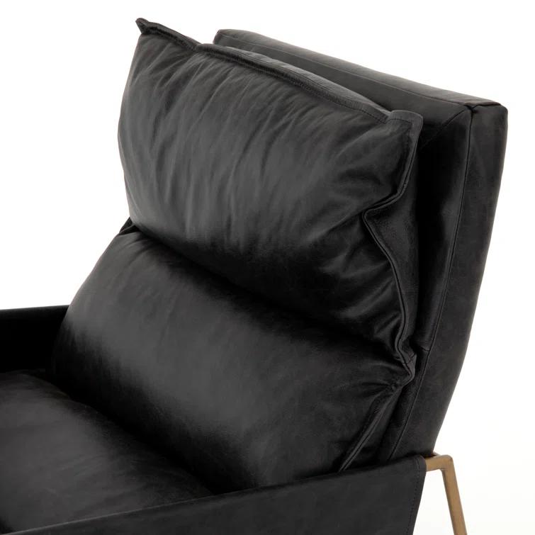 Sonoma Black Transitional Leather & Metal Arm Chair