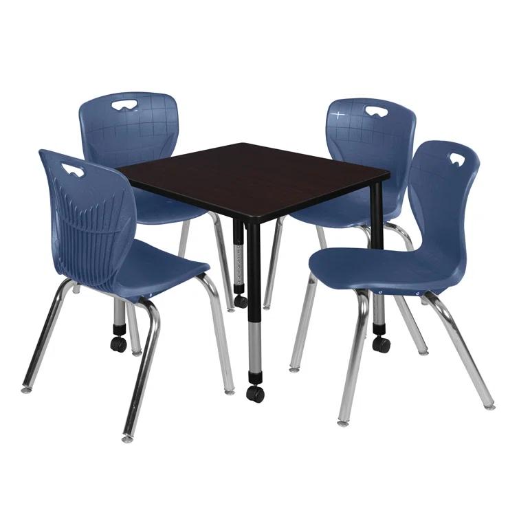 Kee Mobile Square Breakroom Table and Chair Set