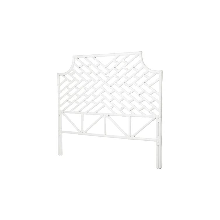 Rattan Chippendale Headboard, California King Size, Antique Brown