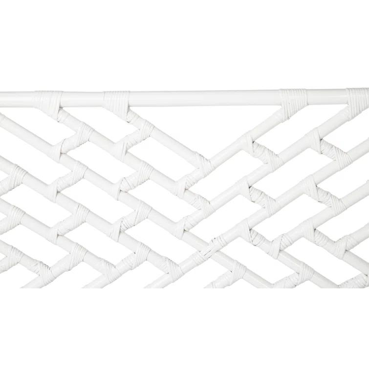 Rattan Chippendale Headboard, California King Size, Antique Brown