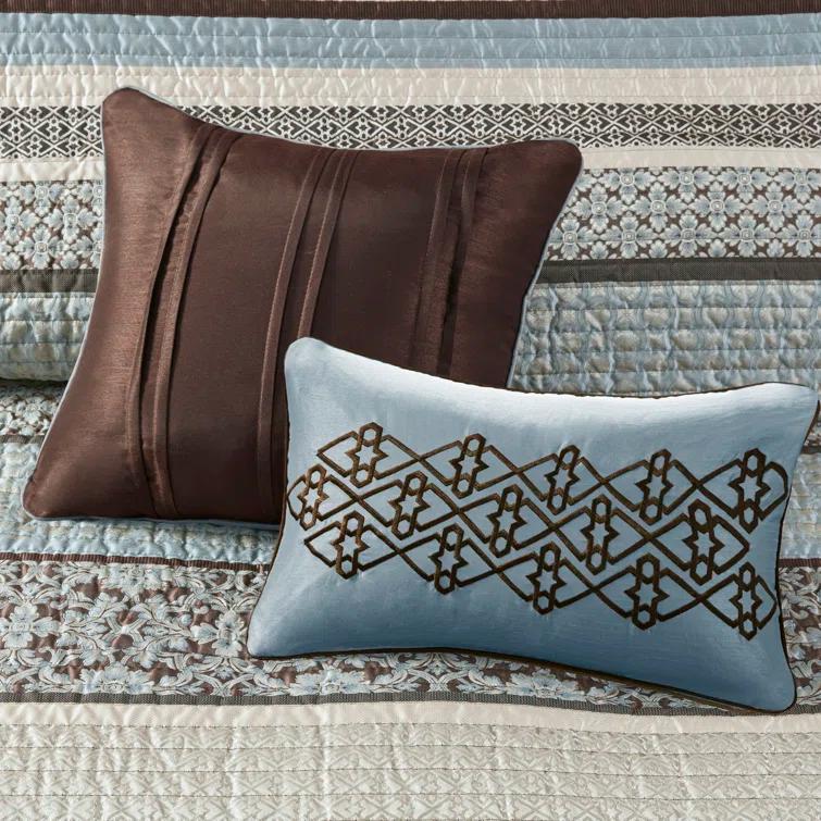 Madison Park Jacquard Quilt Set with Throw Pillows
