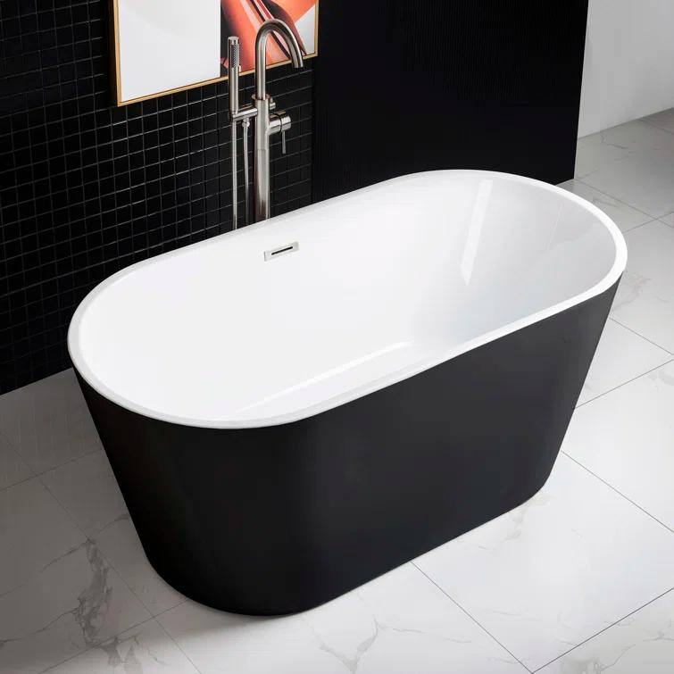 59'' x 29.5'' Freestanding Soaking Acrylic Bathtub