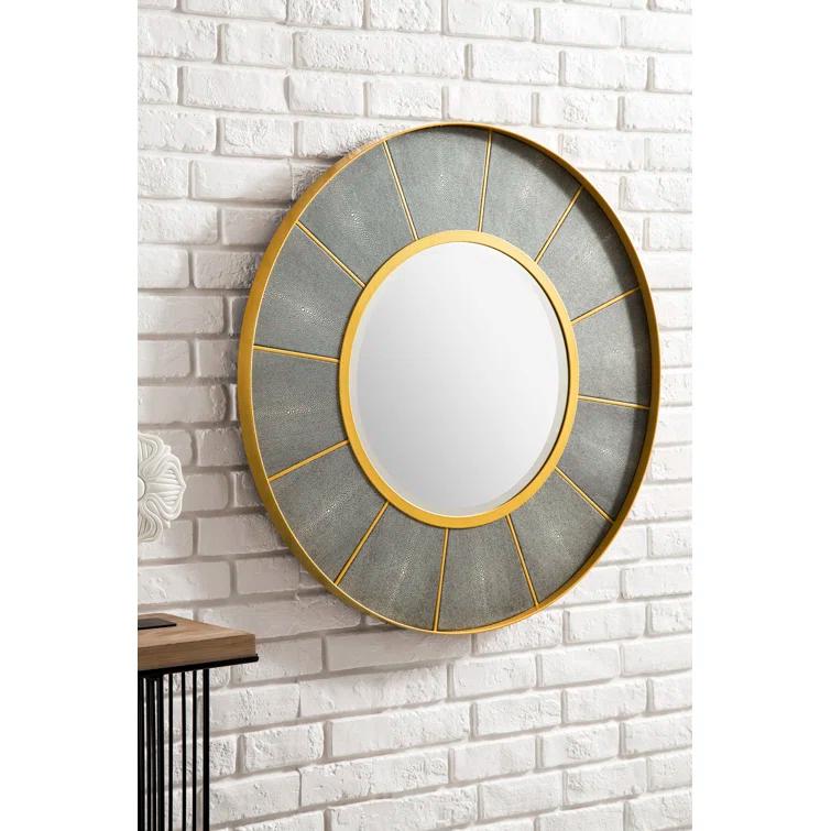 Compass Wood Flat Wall Mirror