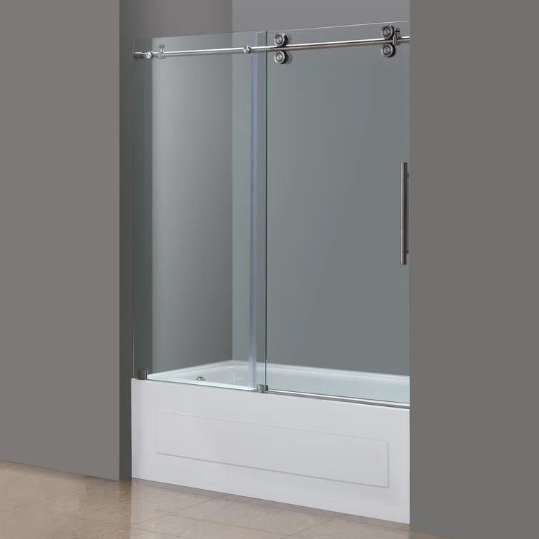 Langham 60" H Single Sliding Frameless Tub Door