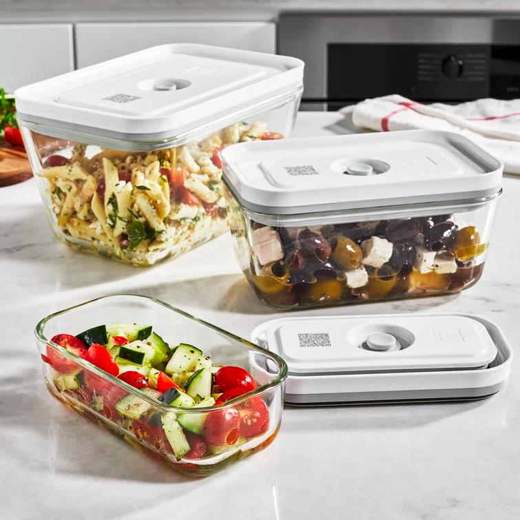 ZWILLING J.A. Henckels ZWILLING Fresh & Save 3-Piece Glass Food Storage Container, Meal Prep Container- Assorted Sizes